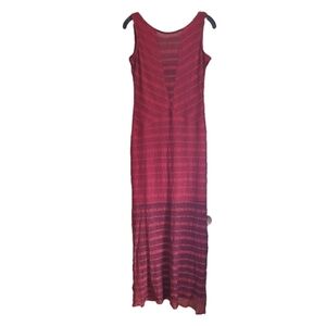 Marie-Josée Bergeron Red Sleeveless Lace Maxi Dress Medium Cocktail Casual Beach